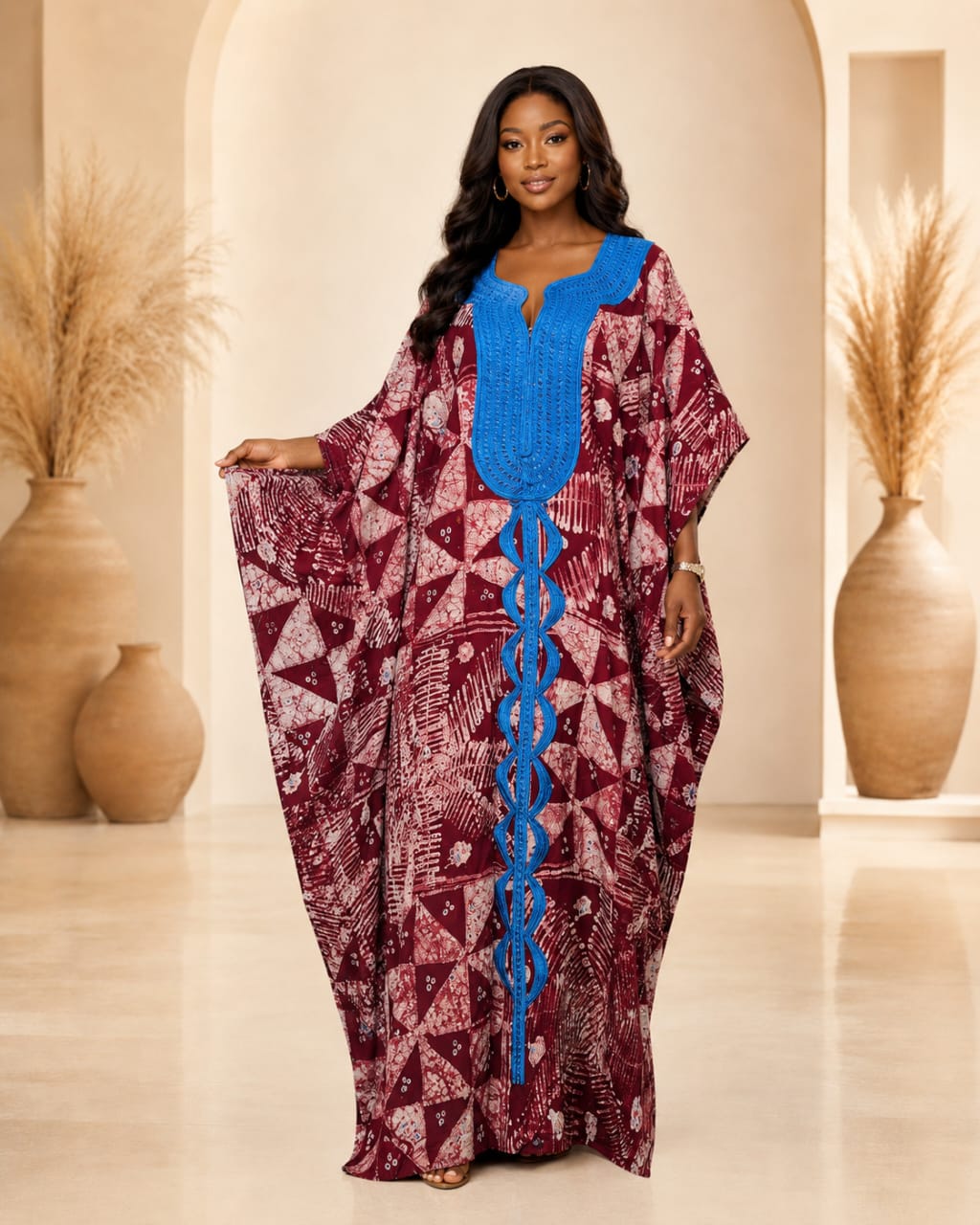Royal Indigo Accent Luxury Kaftan